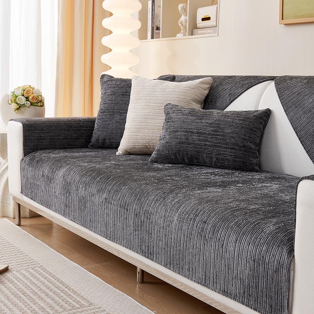 Simple Striped Chenille Anti-scratch Couch Cover