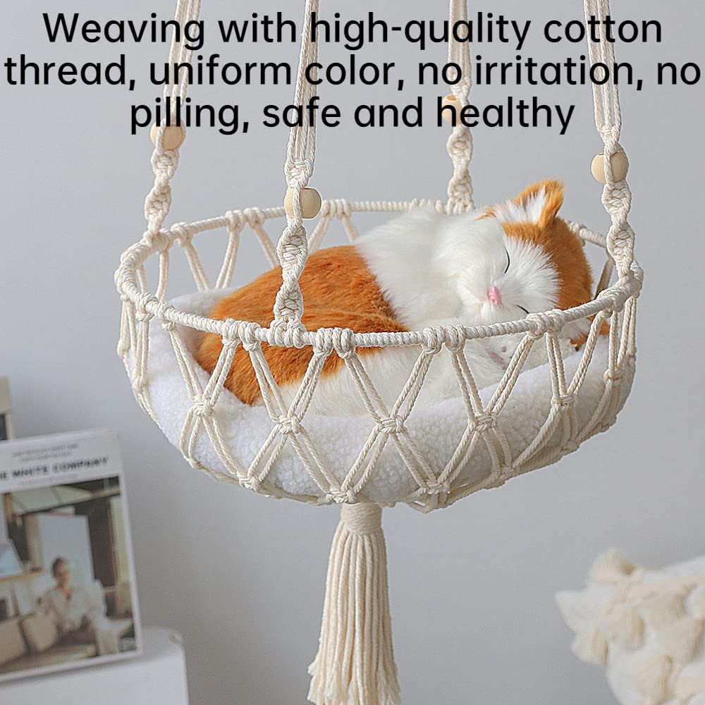 Cat Hammock, Hand-woven Cotton Rope, Round Shape