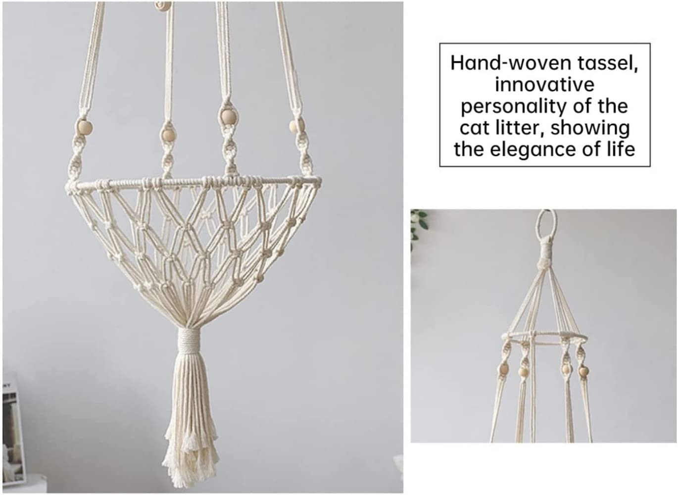 Cat Hammock, Hand-woven Cotton Rope, Round Shape