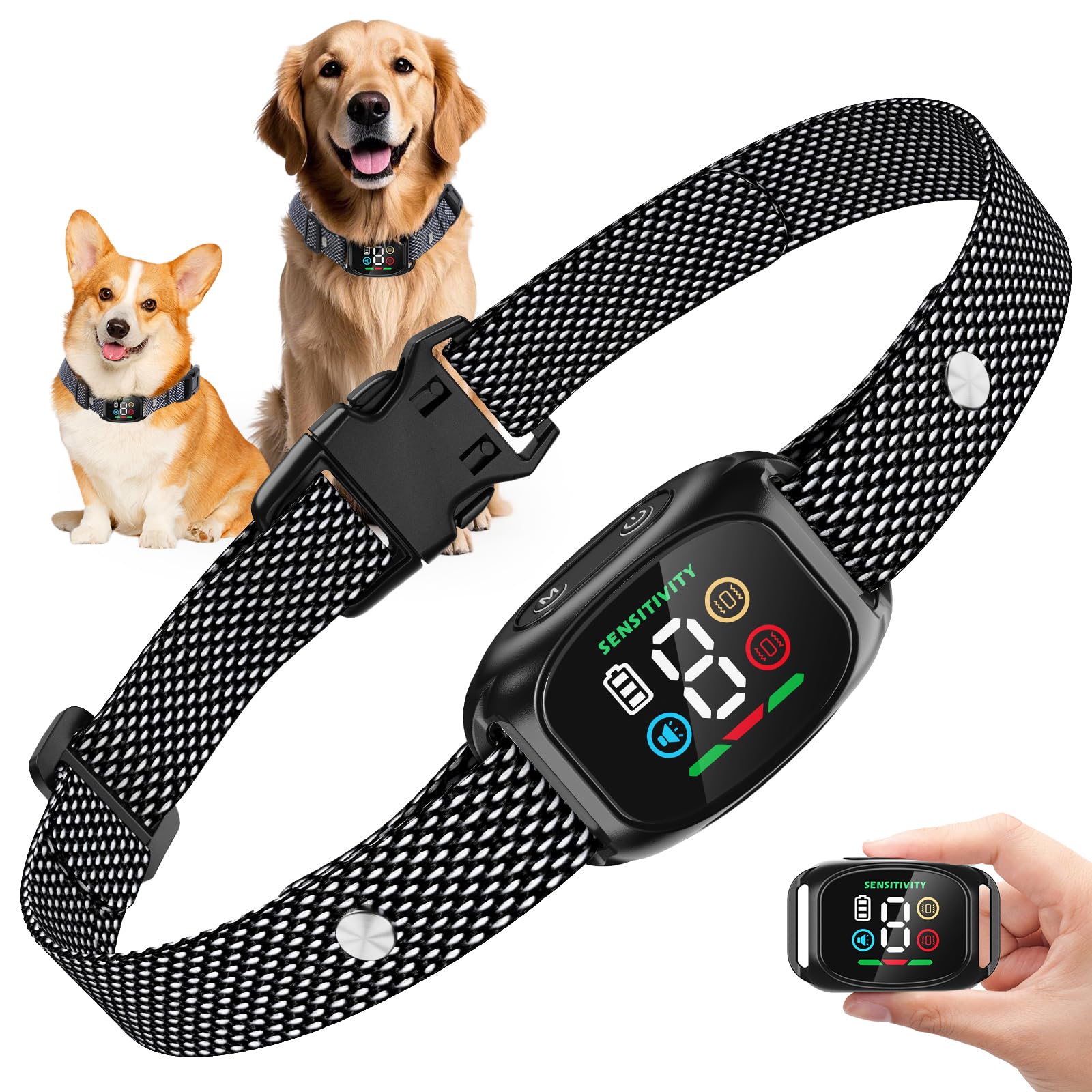 Anti Bark Collar for Dogs, No Shock Bark Collar, 4 Training Modes, Rechargeable Dog Barking Collar