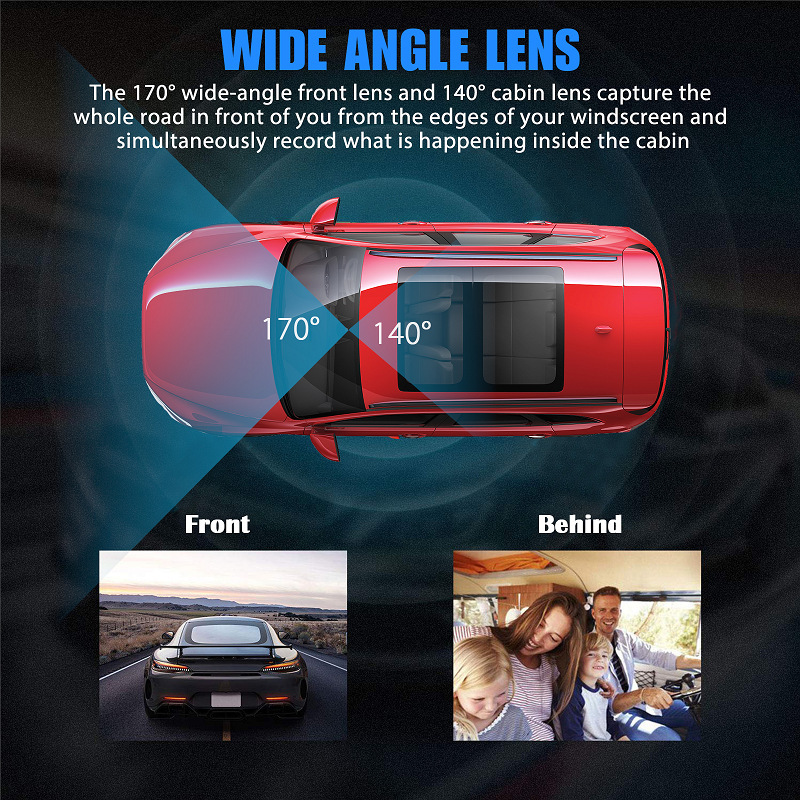 4k Dash Camera For Cars Driving Recorder Double Recording Wifi 