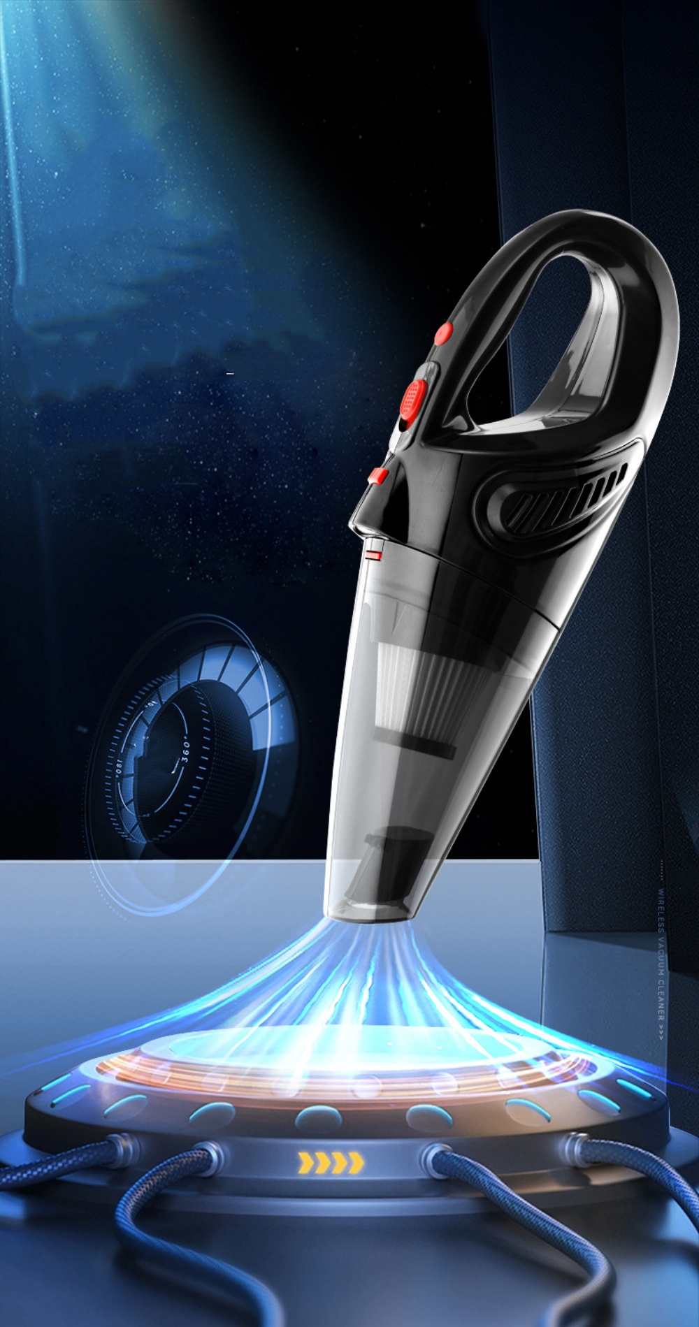 Handheld Vacuum Cordless Rechargeable LED Light Hand Vacuum Cordless Rechargeable with Washable Filter, USB Charge