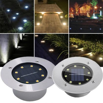 Solar Power Buried Light With 8LED Under Ground Lamp 