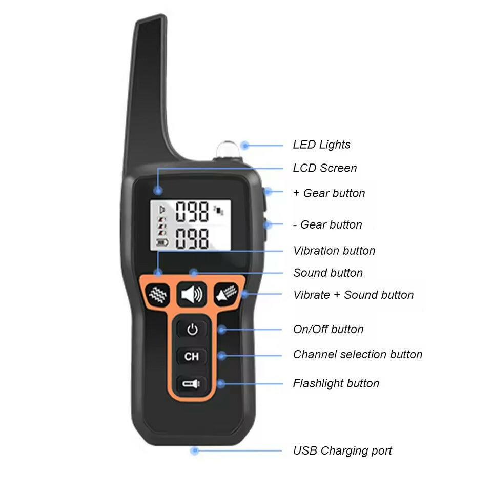 Rechargeable 1000m Waterproof Dog Training Collar