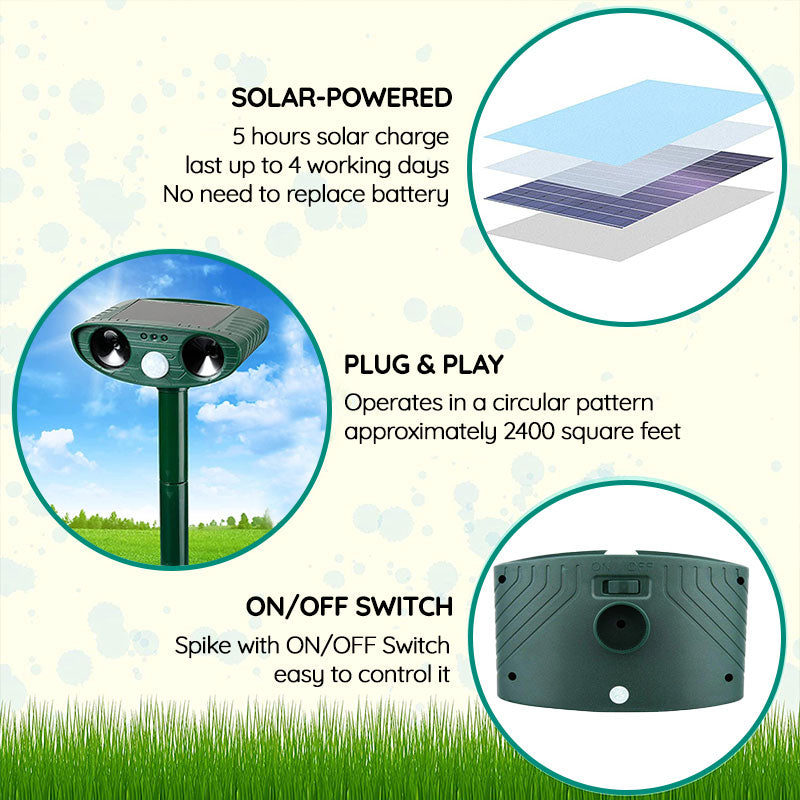 Possum Outdoor Solar Ultrasonic Repeller