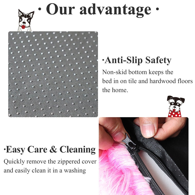 Calming Luxury Dog Bed Plush Dog Mattress, Orthopedic Memory Foam Dog Bed