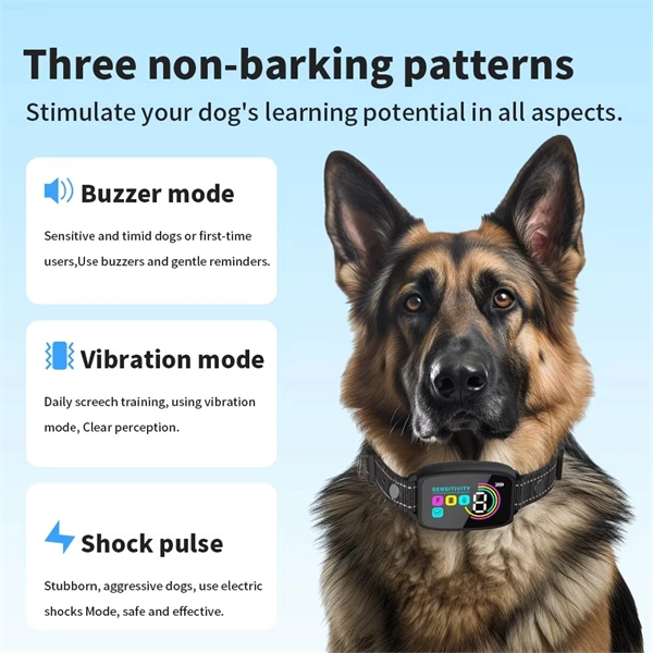 Smart Automatic Anti-Barking Dog Collar �?Rechargeable Bark Stopper with HD Digital Display, IP67 Waterproof, Safe & Effective Dog Training Collar