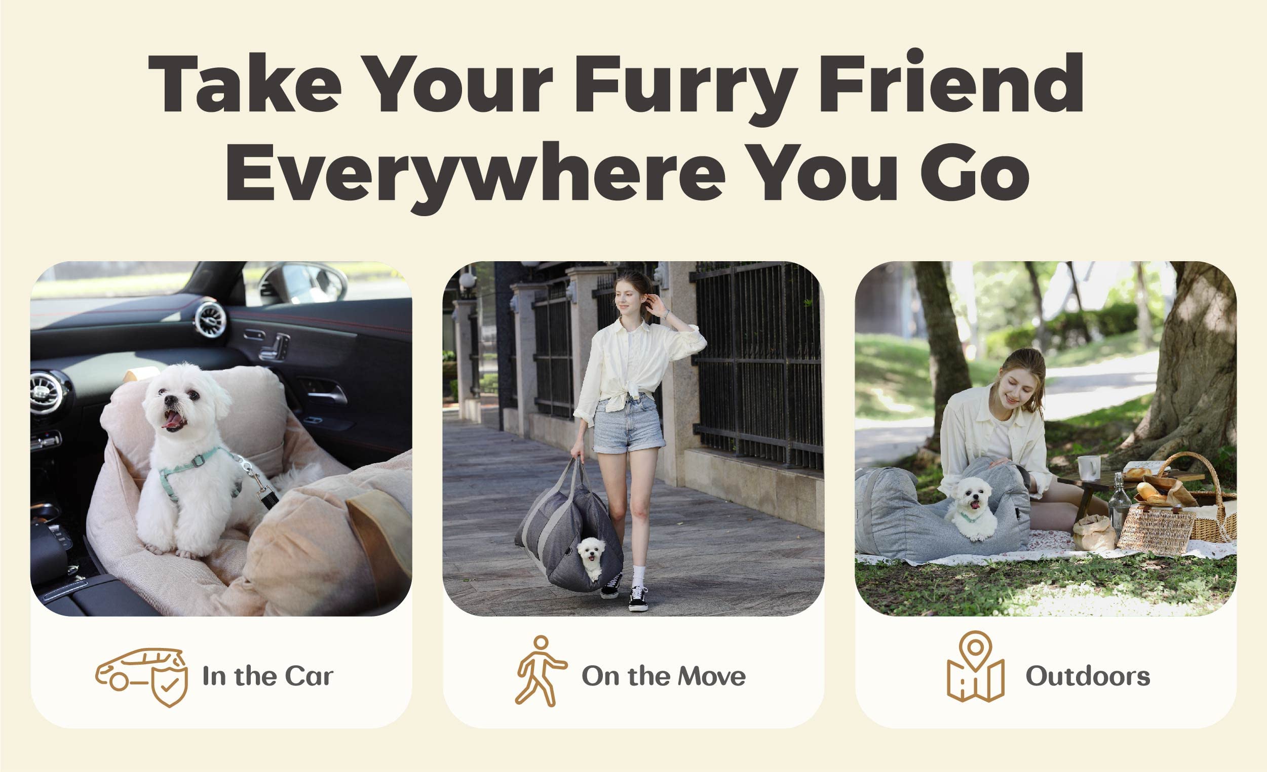 Dog Car Seat Bed - First Class