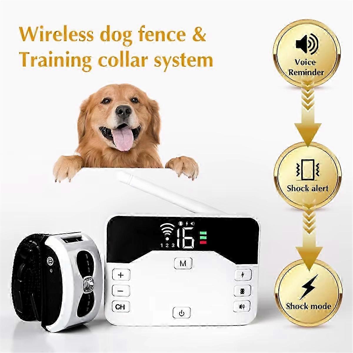 Wireless Dog Containment System，2-In-1 Wireless Dog Collar - Safety and Training For Your Dog