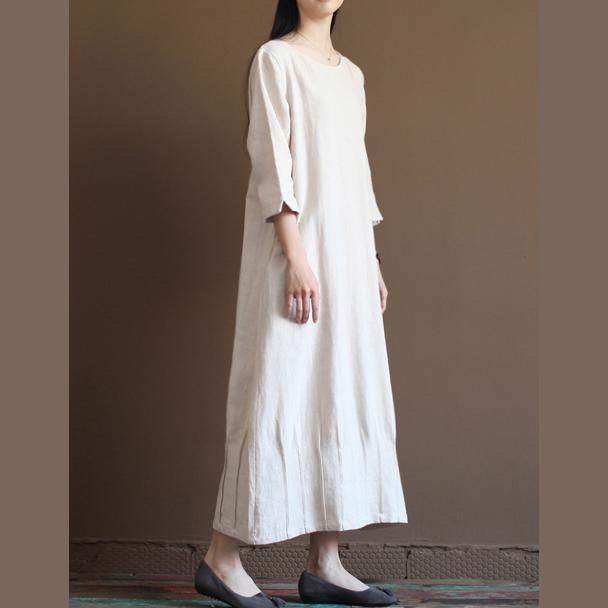 Nude Linen Maxi Dresses