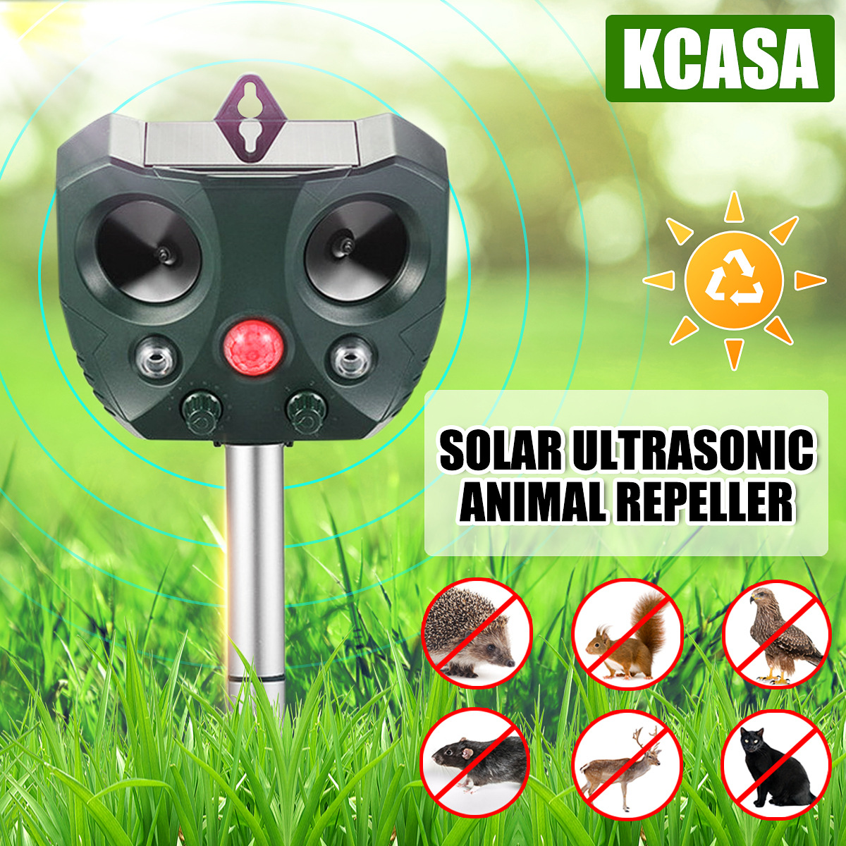 Ultrasonic Bird and Pest Repeller Solar Powered - Long Range