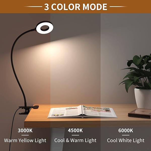 LED Reading Light with Clamp, Flexible Gooseneck Book Light for Kids