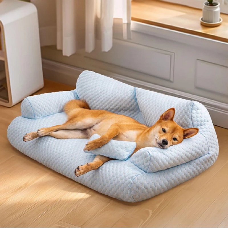 Waterproof Cooling Dog Sofa Bed, Dog Cooling Bed with Removable Cover, Anti-slip Pet Sofa Bed