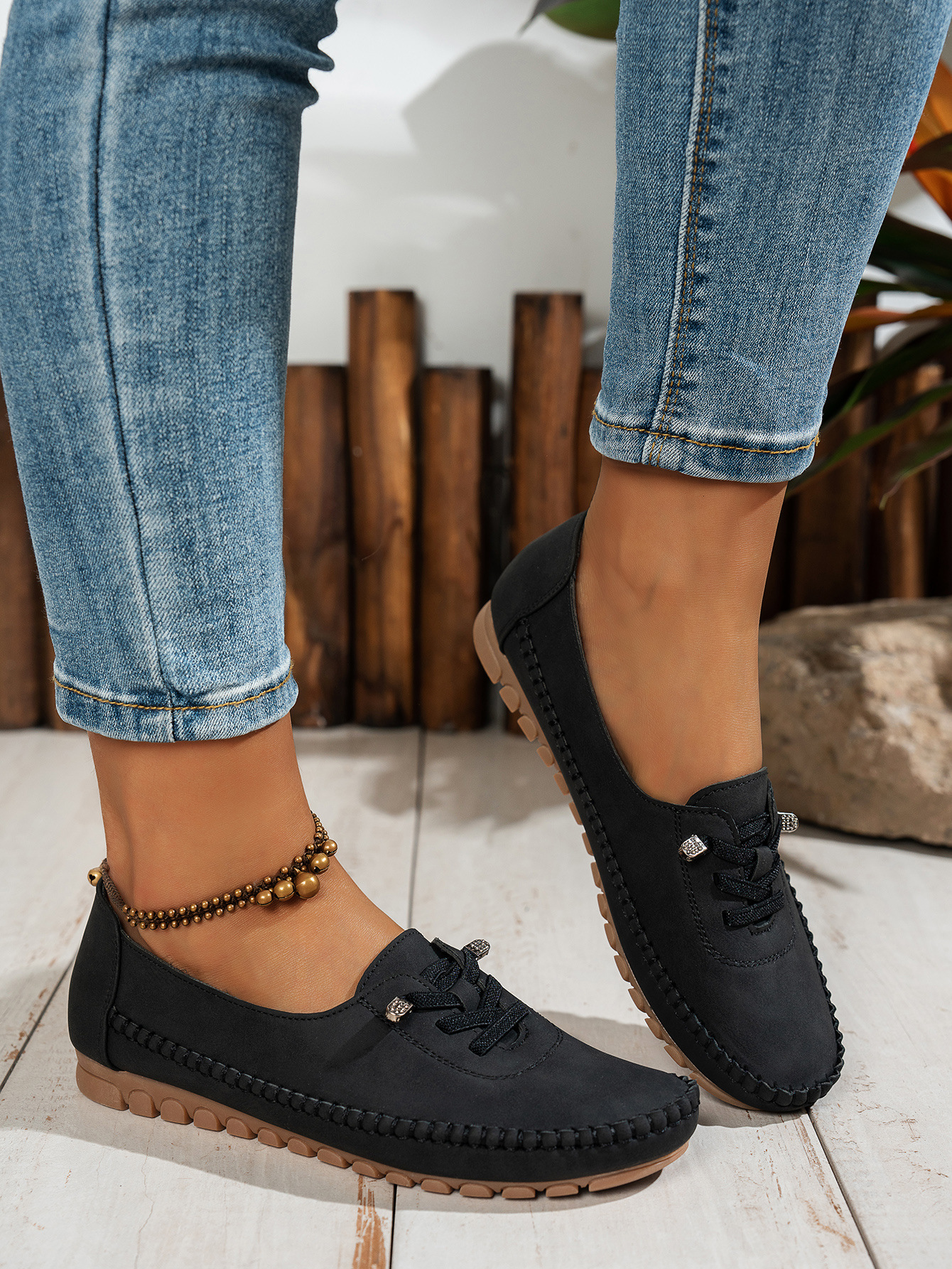 Women's Breathable Vintage Style Leather Loafers, Orthopedic Slip-On Moccasins