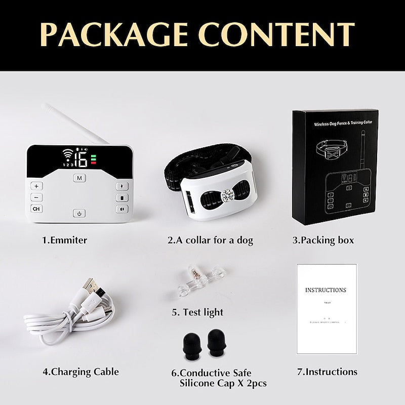 Wireless Dog Containment System，2-In-1 Wireless Dog Collar - Safety and Training For Your Dog