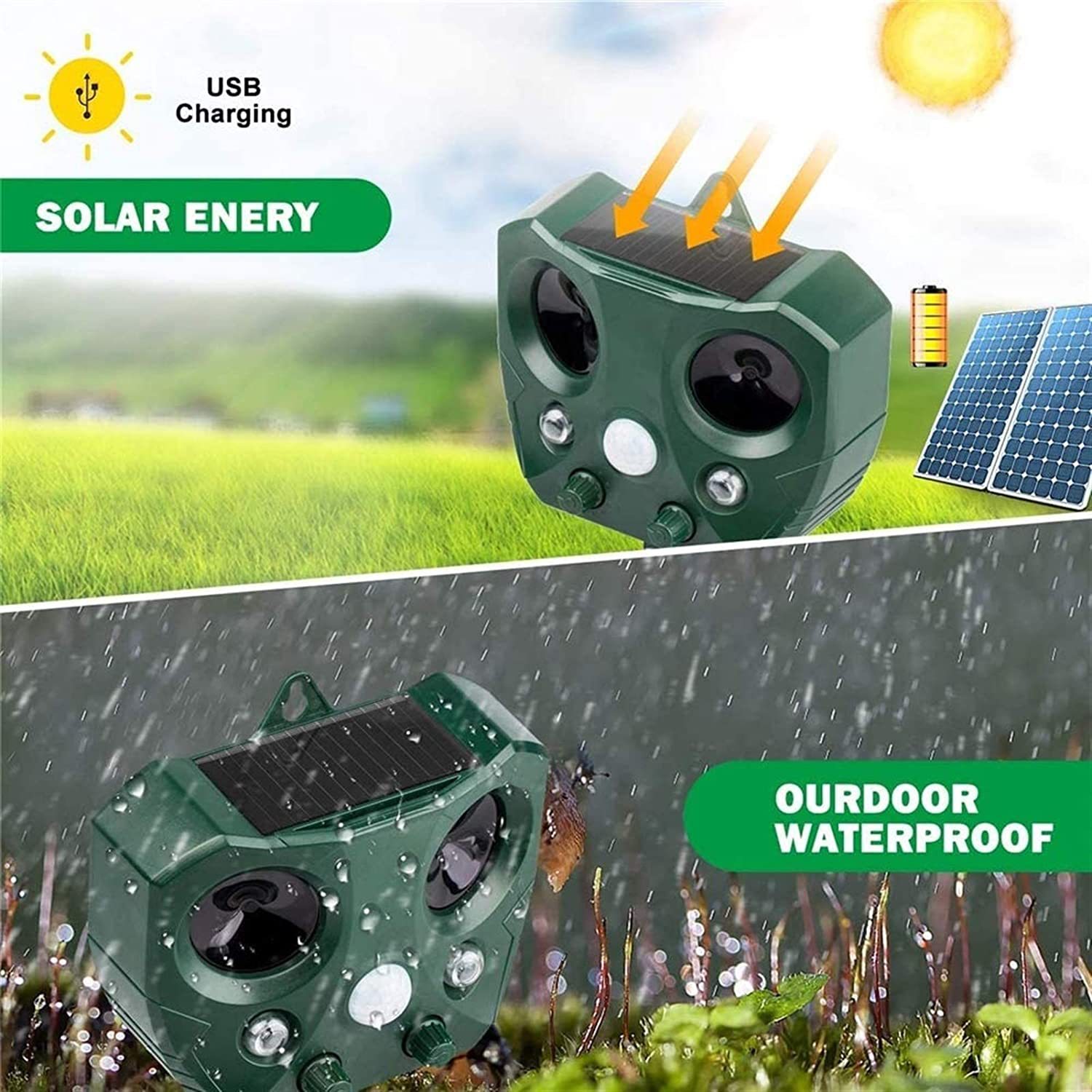 Ultrasonic Bird and Pest Repeller Solar Powered - Long Range