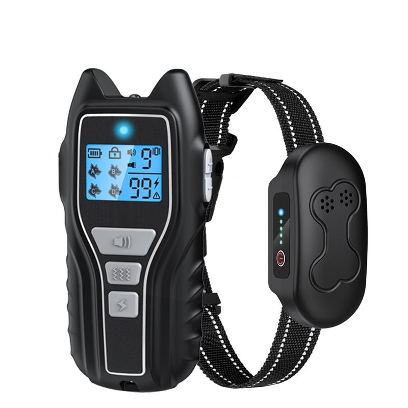 Dog Shock Collar for 2 Dogs (15-150lbs) Waterproof Rechargeable Electric Dog Training Collar with Remote for Small Medium Large Dogs with Beep, Vibration, Safe Shock, Flashlight Modes (Blue)