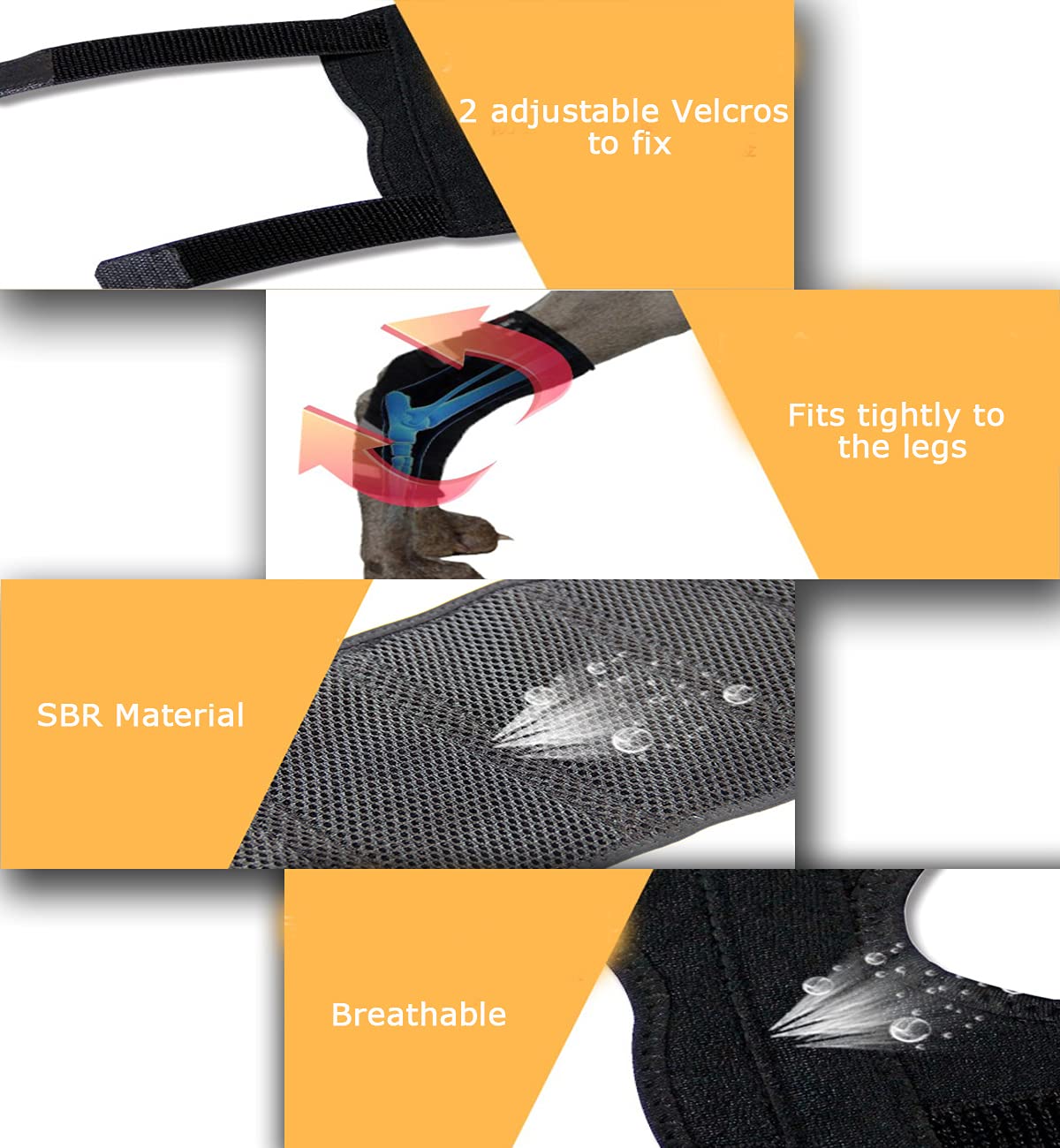 Dog Hock Brace for Rear Leg, Canine Wrap Protects Wounds Support Running Sprains Arthritis