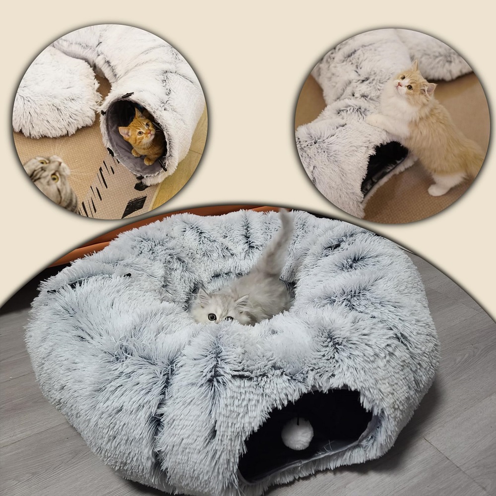 Cat Tunnel Bed, Warm Cat Tunnels for Indoor Cats