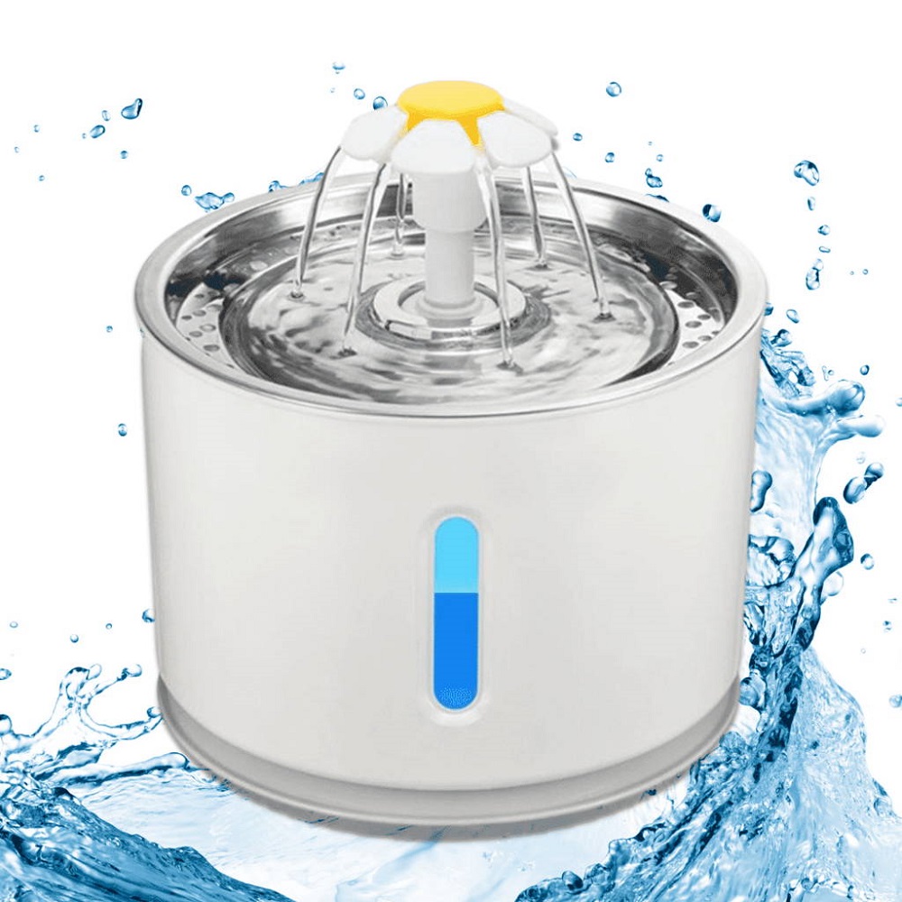 Cat Water Fountain - Cat Flower Fountain, LED Cat Fountain