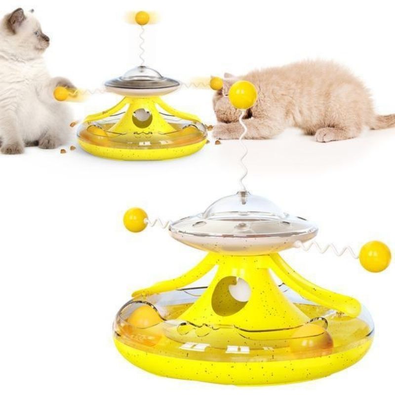 Turntable Track Ball Windmill Food Leakage Cat Toy