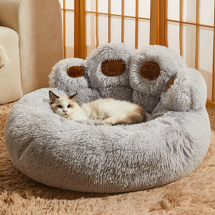 Anti-Anxiety Calming Bear Paw Bed for Cats and Dogs
