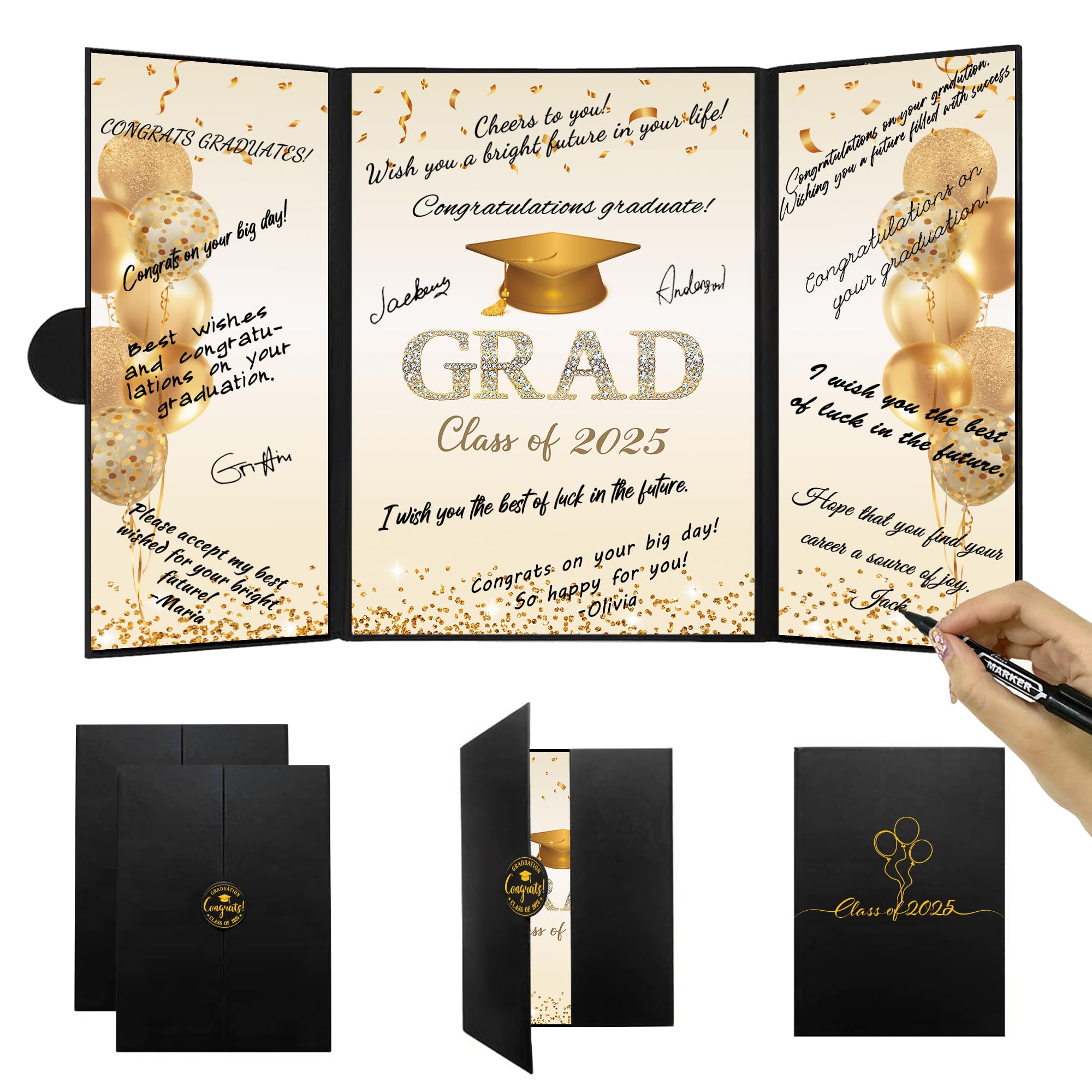 Class of 2025 Congratulations Graduates Alternative Signature Guest Book for Men Women