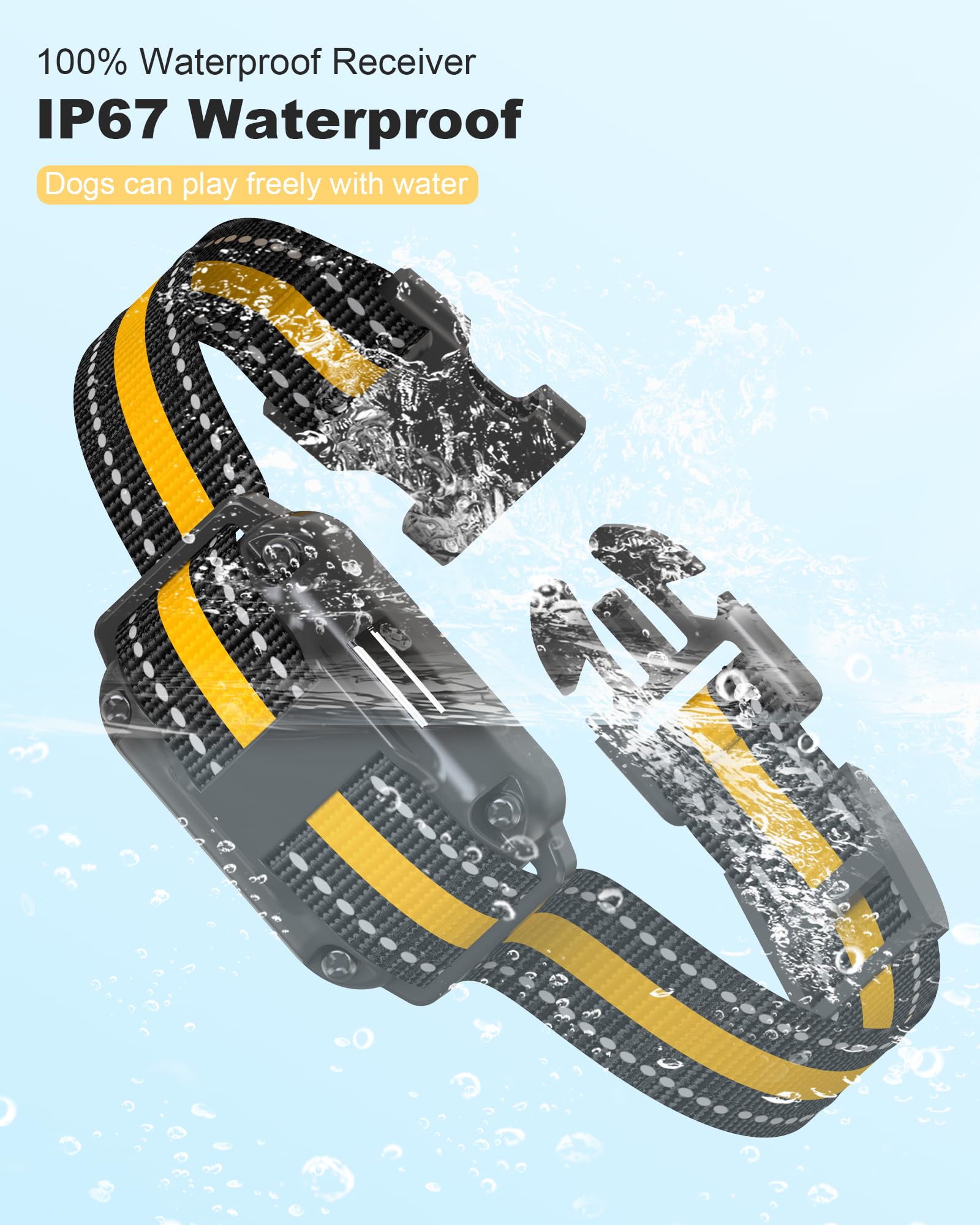 Dog Shock Collar, Rechargeable Waterproof Dog Training Collar with Remote