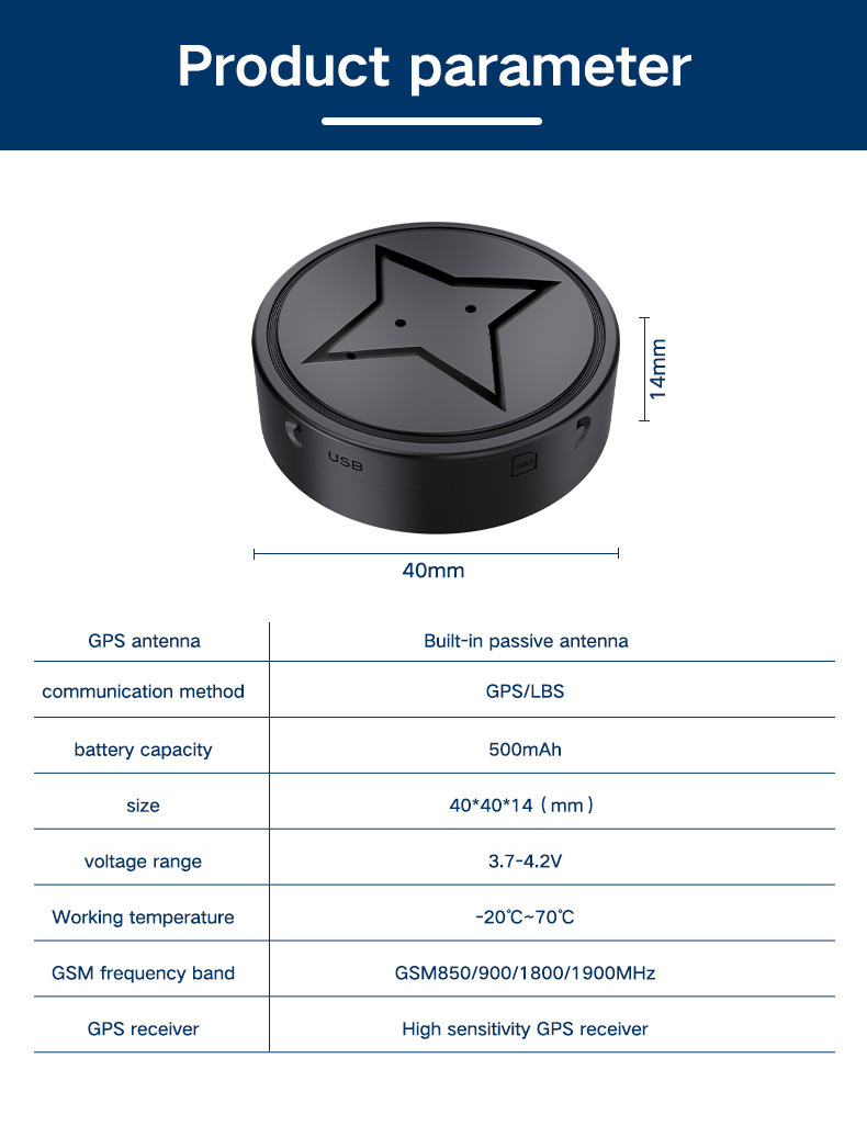 GPS Tracker for Vehicles Strong Magnetic Car Vehicle Tracking Anti-Lost,  Multi-Function GPS Mini Locator