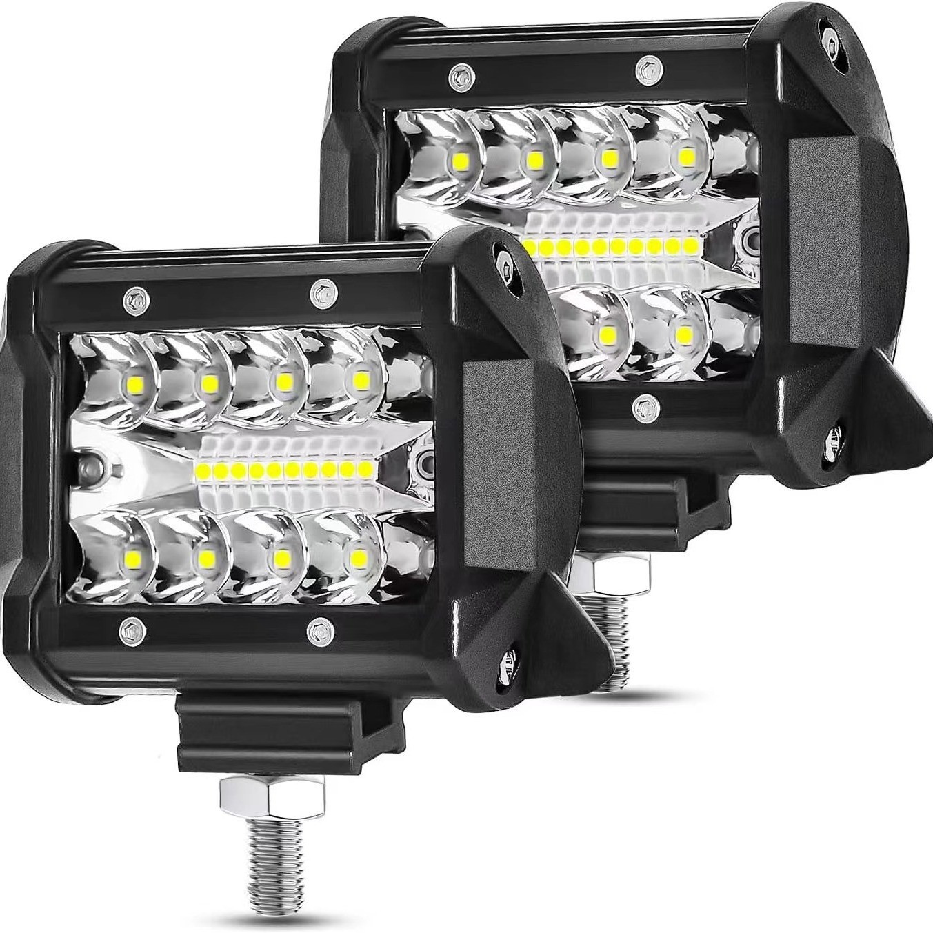 Cross-border off-road vehicle three-eye led 4 inch 60W external work lamp spotlight auxiliary maintenance modification