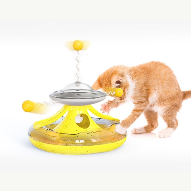 Turntable Track Ball Windmill Food Leakage Cat Toy