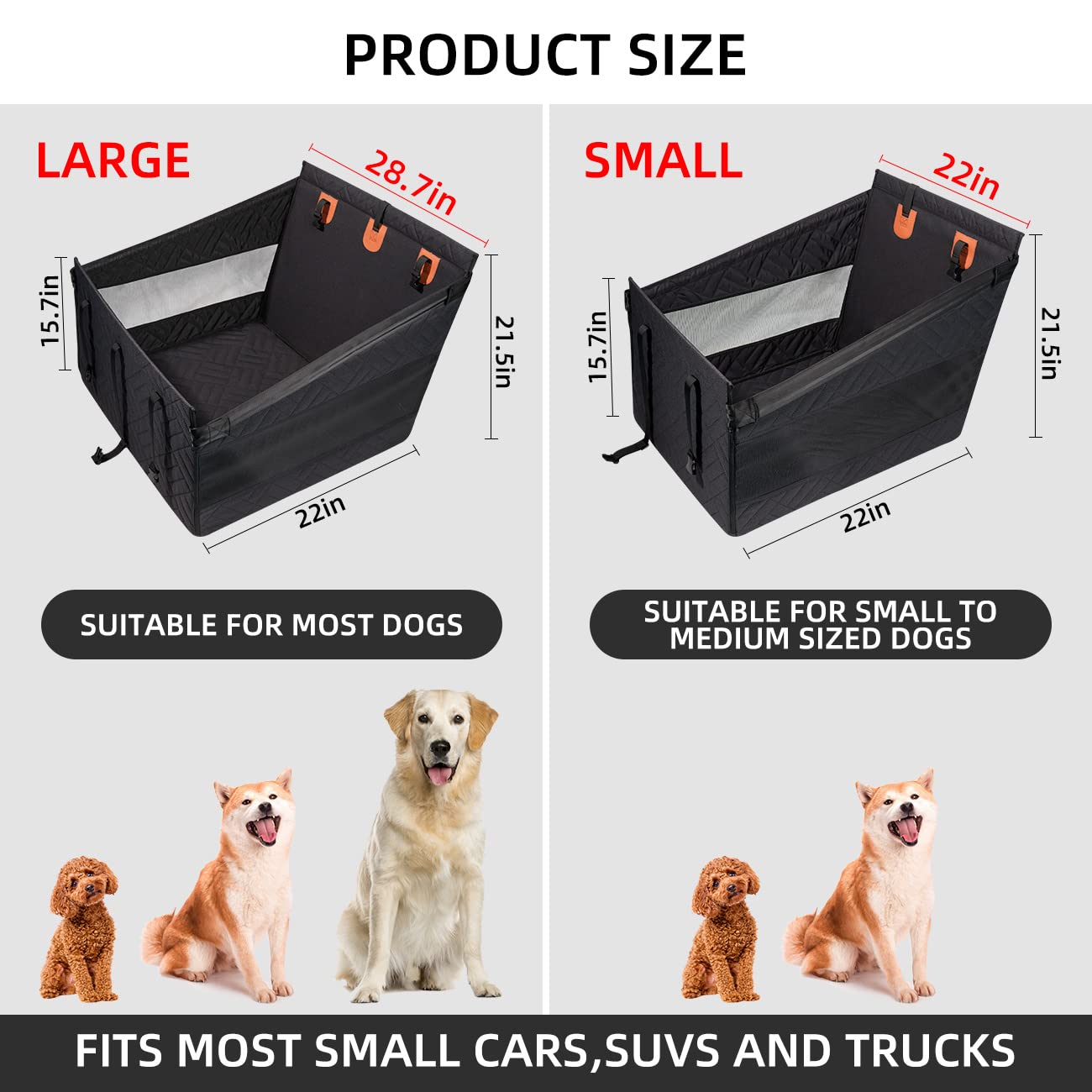 Large & Small Dog Car Seat Cover for Back Seat