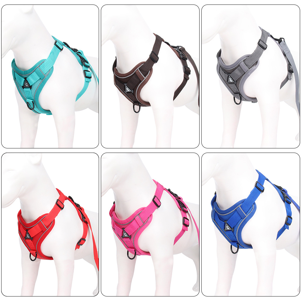 Dog Harness No Pull, Adjustable Puppy Harness with 2 Leash Clips