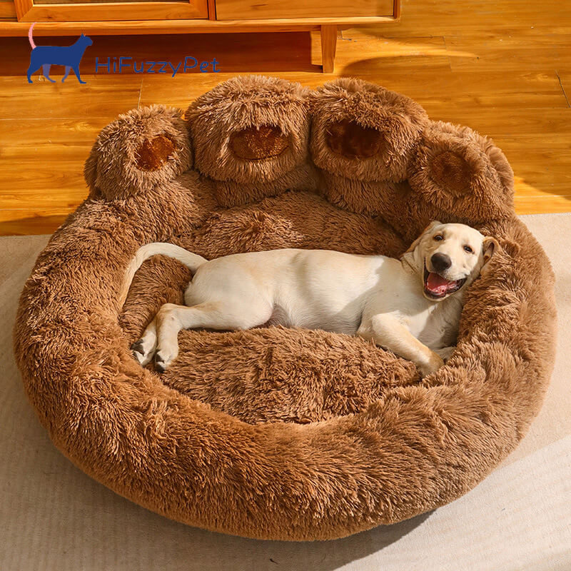 Anti-Anxiety Calming Bear Paw Bed for Cats and Dogs