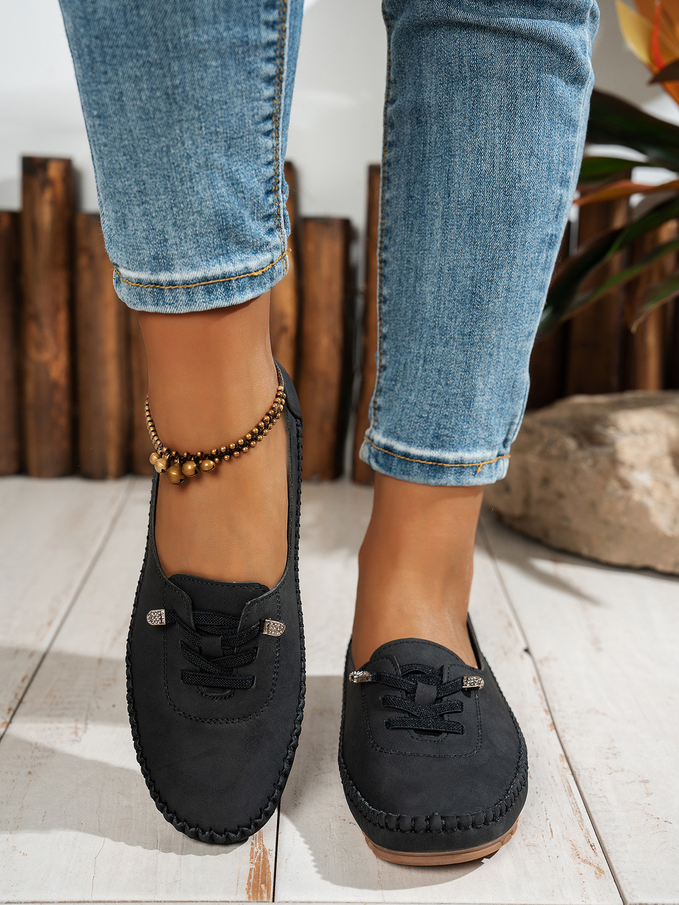 Women's Breathable Vintage Style Leather Loafers, Orthopedic Slip-On Moccasins