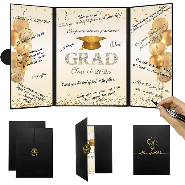 Class of 2025 Congratulations Graduates Alternative Signature Guest Book for Men Women
