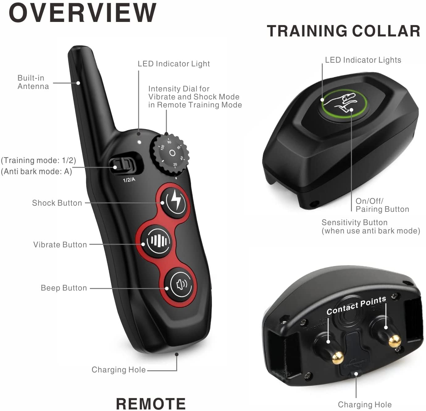 Dog Training Collar  - Remote Control - Anti-Bark