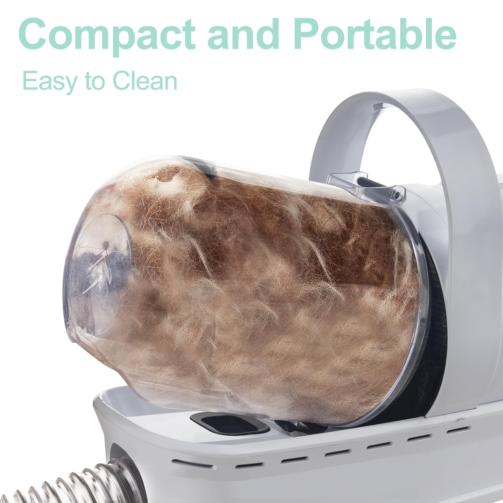 Pet Grooming Vacuum Kit, 7 in 1 Grooming Tools with Professional Clippers for All Furry Pets