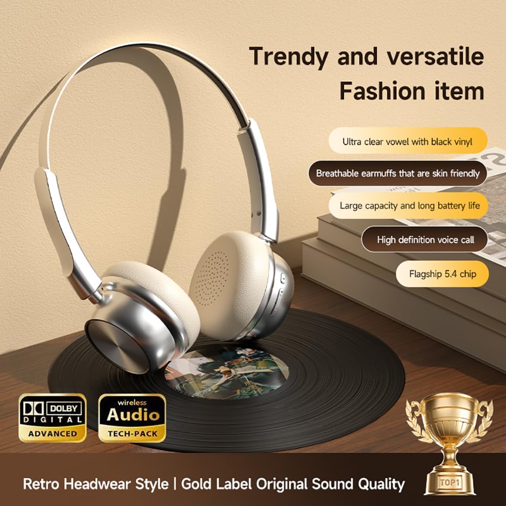 CR-20 Retro Bluetooth 5.4 Over-Ear Headphones