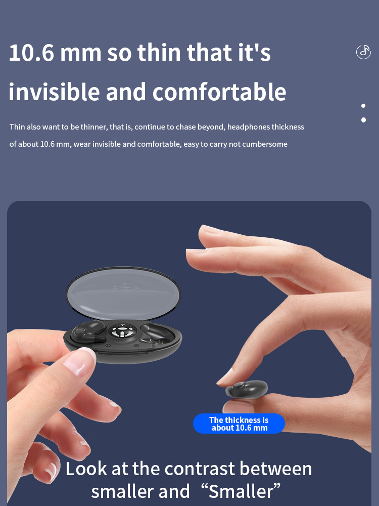 Invisible Wireless Sleep Earphone With Ipx5 Waterproofing