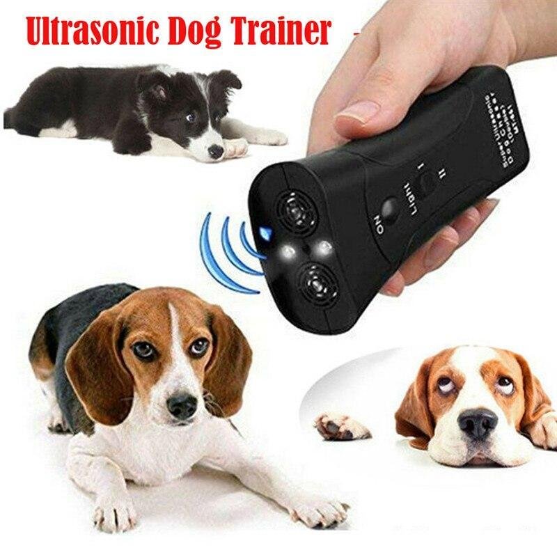 Pet Dog Repeller Anti Barking Stop Bark Training Device Trainer LED Ultrasonic 3 in 1