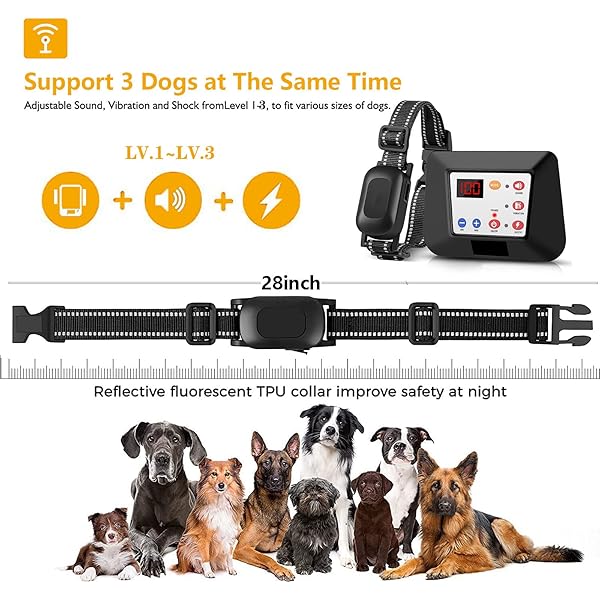 Wireless Dog Fence, Pet Containment System Training Collar with Remote