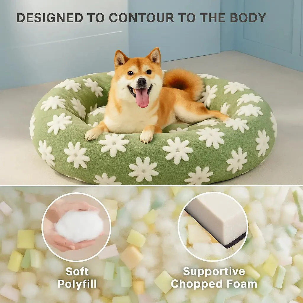 Calming Donut Dog Bed - Anti-Anxiety Plush Comfort