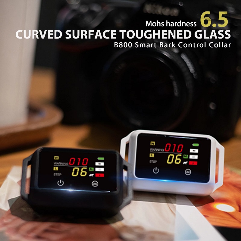Intelligent Bark Collar, IP68 Waterproof Rechargeable Anti Bark Stop Bark Dog Collar with Beep Vibration Shock