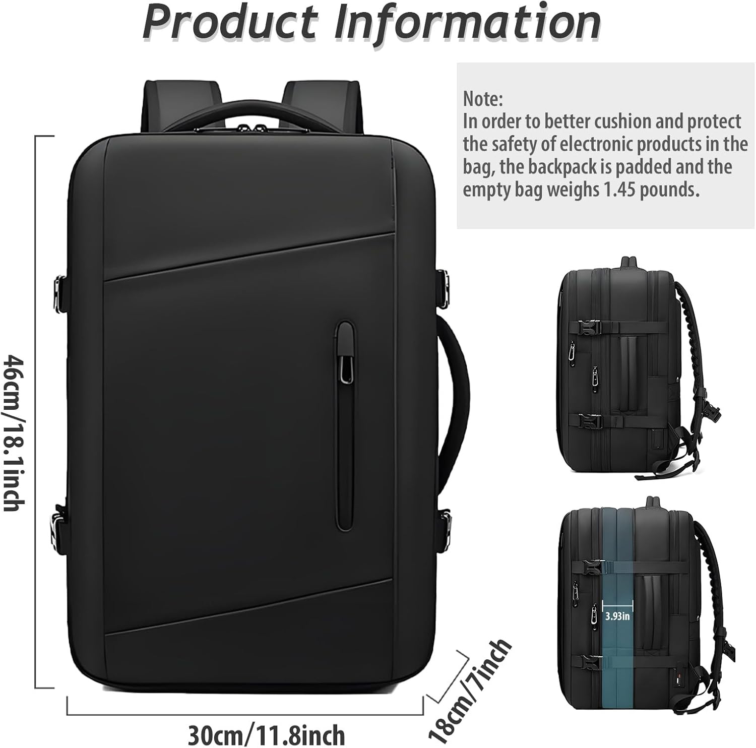 Vacuum Compression Backpack，Large-capacity Waterproof with Anti Theft Lock Travel Backpack (18 inch )