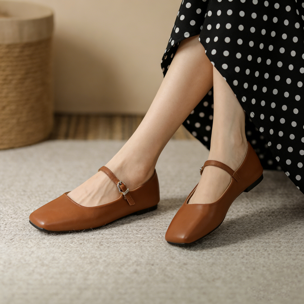 Women's Toe Mary Jane Vintage Style Flat Shoes