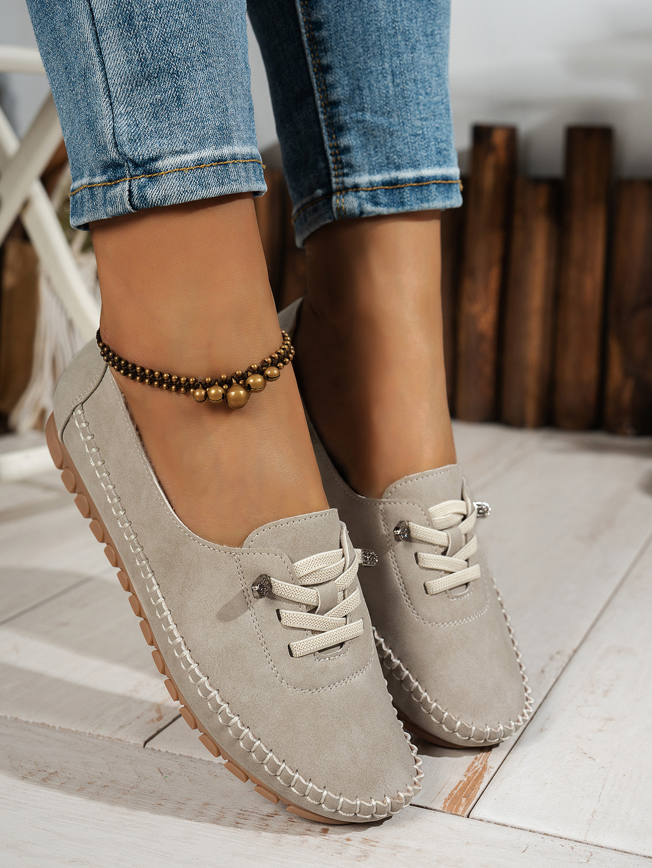 Women's Breathable Vintage Style Leather Loafers, Orthopedic Slip-On Moccasins