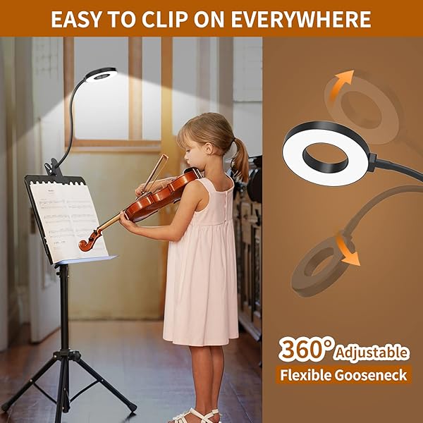 LED Reading Light with Clamp, Flexible Gooseneck Book Light for Kids