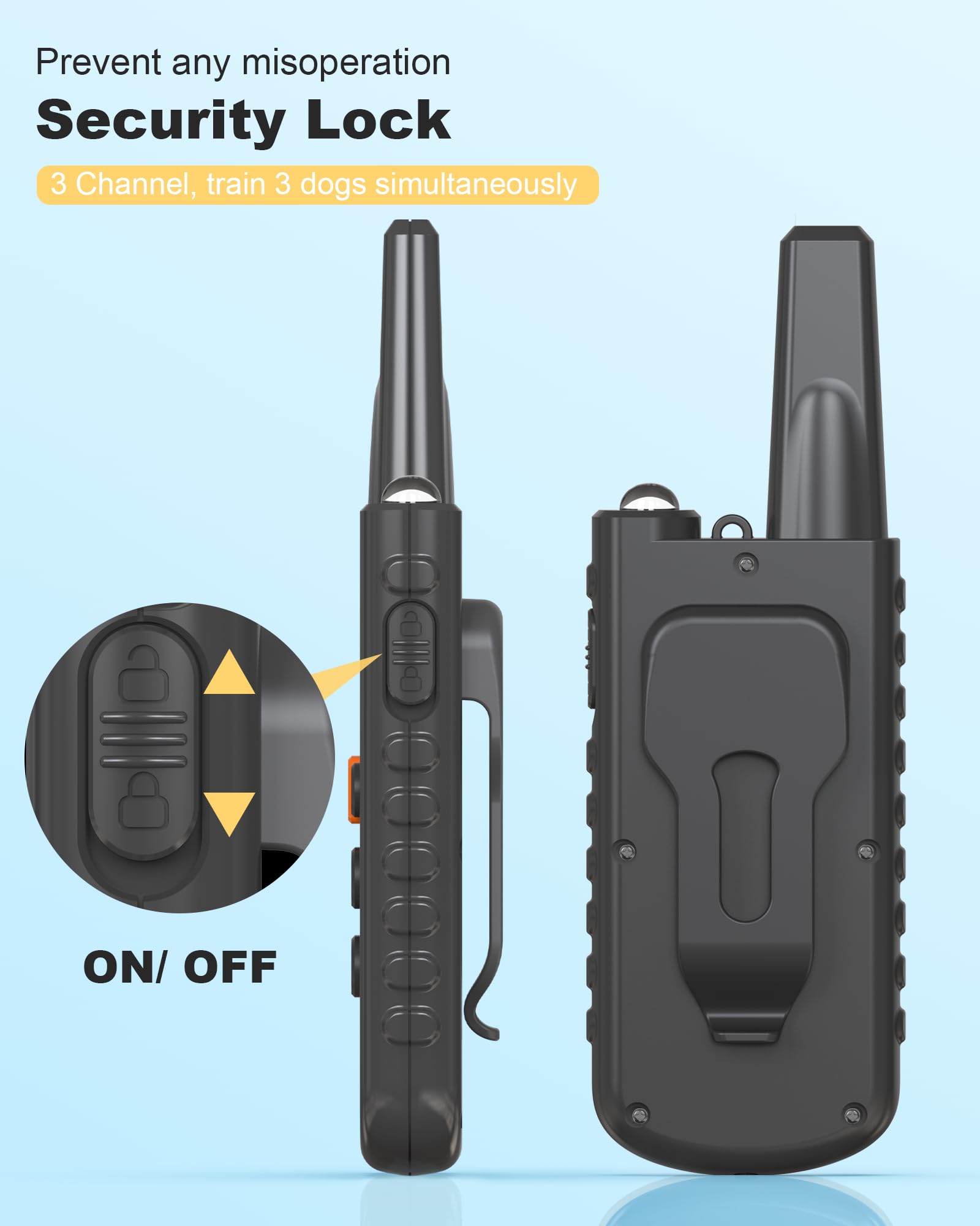 Dog Shock Collar, Rechargeable Waterproof Dog Training Collar with Remote