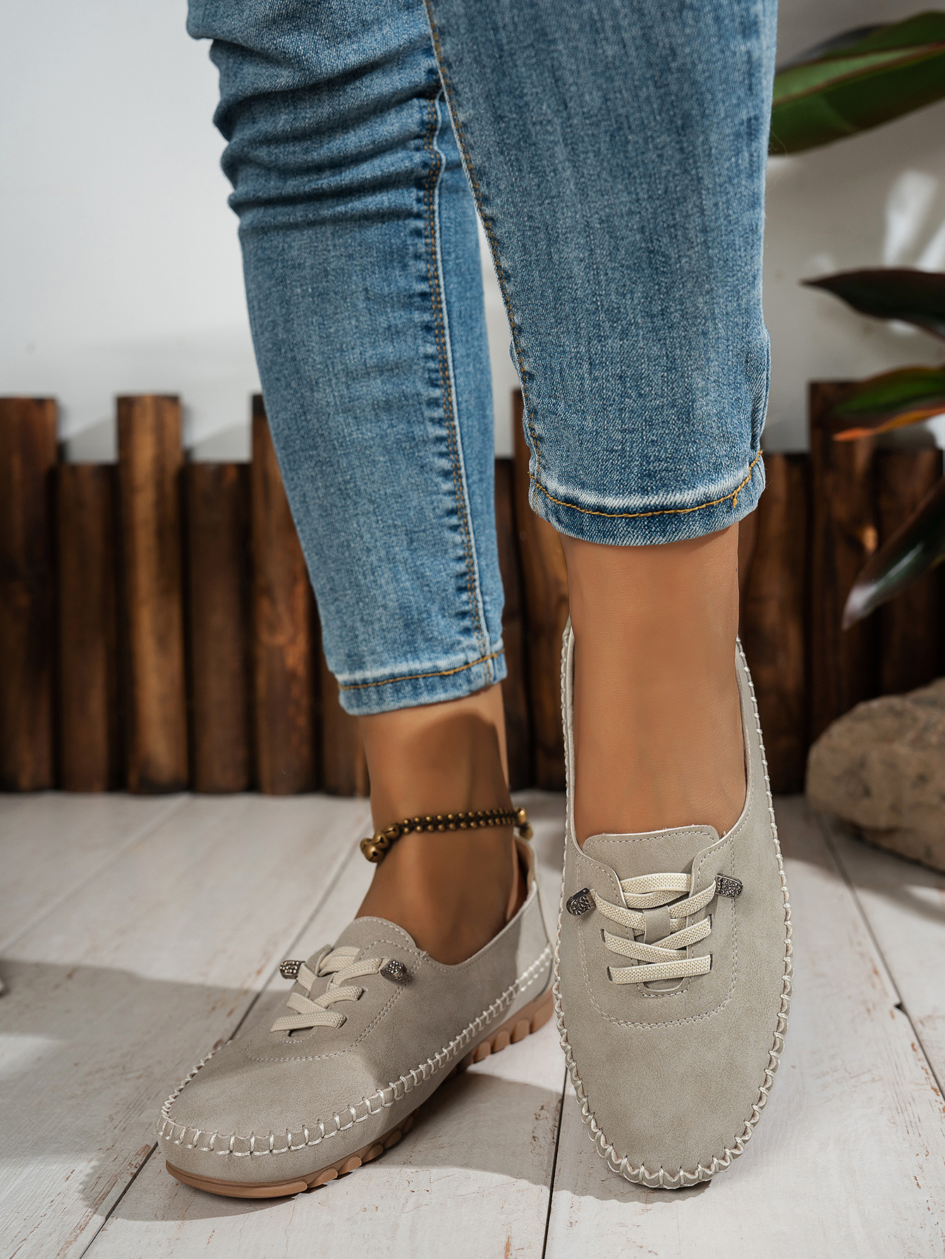 Women's Breathable Vintage Style Leather Loafers, Orthopedic Slip-On Moccasins